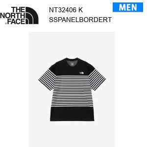 【メール便】24ss ノースフェイス ショートスリーブパネルボーダーティー メンズ  NT32406  カラー K THE NORTH FACE 正規品