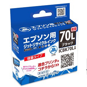 ジット JITKE70BL エプソン EPSON：ICBK70L（増量）ブラック対応 ジット リサイクルインクカートリッジ 目印：さくらんぼ   