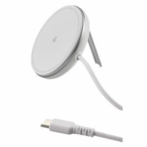 エレコム W-MA06WH 2WayマグネットQi2規格対応ワイヤレス充電器(15W・卓上) 