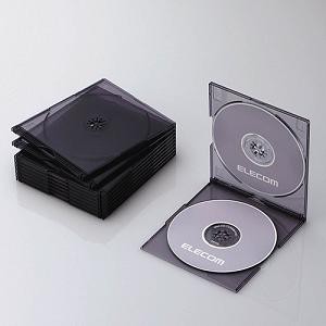 ケース エレコム CD DVD CCD-JSCSW10CBK Blu-ray／DVD／CDケース スリム／PS／2枚収納／10パック クリアブラック