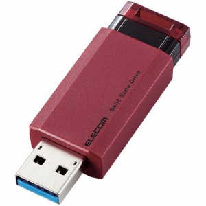 エレコム ESD-EPK1000GRD 外付けSSD ノック式 USB3.2(Gen2)対応 1TB レッド 