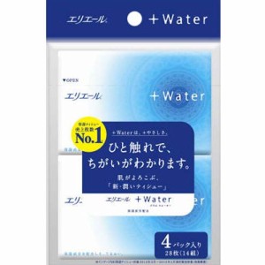 大王製紙 エリエール プラスウォーター ポケットティッシュー 4パック 【日用消耗品】