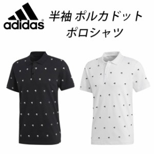 ☆ネコポス アディダス グラフィック ポロシャツ 半袖 ボタン ポルカドット M ESSENTIALS EEC10 adidas