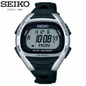 セイコー SEIKO ウォッチ 腕時計 ス−パーランナーズ ソーラー シルバー/BLK ソーラー充電機能つきランニングウォッチ ストップウォッチ 