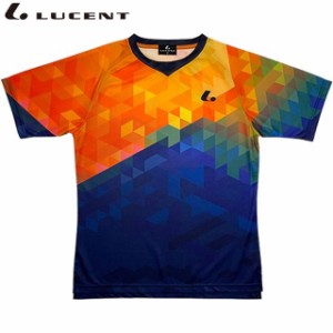 ネコポス LUCENT ルーセント テニス バドミントン メンズ レディース Uni ゲームシャツ 襟なし XLH3392 オレンジ 吸汗速乾 半袖 Tシャツ 