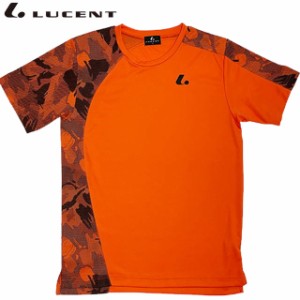 ネコポス LUCENT ルーセント テニス バドミントン メンズ レディース Uni ゲームシャツ 襟なし XLH3312 オレンジ 半袖 Tシャツ ユニフォ