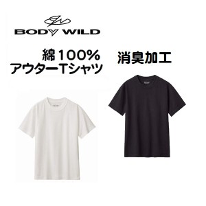 消臭加工 半袖 丸首 Ｔシャツ 持続消臭 クルーネック アウターＴシャツ トップス 天竺 綿100％ 紳士 メンズ グンゼ ボディワイルドBW5900