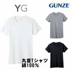 ＹＧ クルーネック Tシャツ 半袖シャツ 丸首シャツ 無地 インナー 肌着 紳士 メンズ 綿100％ グンゼ おすすめ ＹＶ0013（メール便対応）