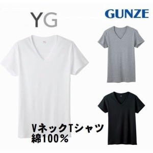 ＹＧ VネックTシャツ 半袖シャツ 無地 インナー 肌着 紳士 メンズ 綿100％ グンゼ おすすめ ＹＶ0015