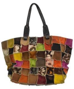 JAMINPUECH Jamin Puech本革バック パッチワーク 中古品 美品 