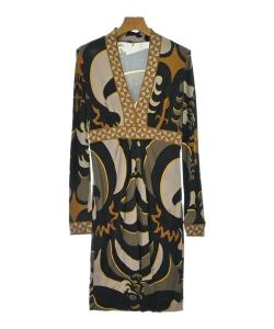 エミリオプッチ ワンピース ひざ丈 ビジュー カシュクール 長袖 I40 黒