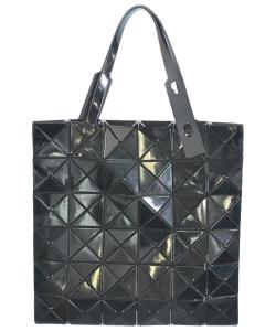 美品 バオバオイッセイミヤケ トートバッグ ルーセント シルバー 6×6 