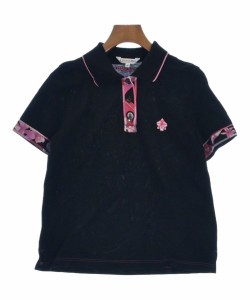 美品 レオナール LEONARD FASHION シャツ ブラウス 七分袖 総柄 ジャージー トップス レディース 40(M相当) ブラック