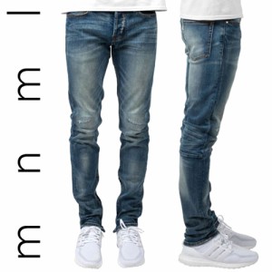 【mnml/ミニマル】ストレッチダメージデニム 裾ジップ M12 STRETCH DENIM