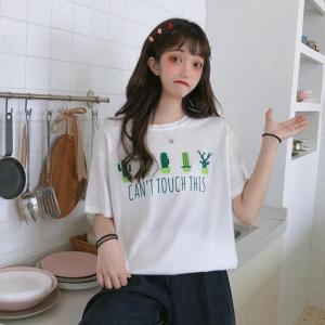 レディース春夏 かわいい サボさん イラスト プリント ラウンドネック 半袖 ゆったり レタード Tシャツ フリーサイズ ピンク ホワイトの通販はau Wowma ワウマ Retel 商品ロットナンバー