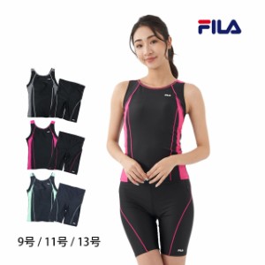 フィットネス 水着 レディース セパレート 女性用 フィラ FILA ノースリーブ めくれ防止 体型カバー M L LL