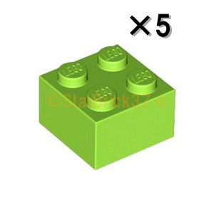 レゴ LEGO パーツ ばら売り ブロック2×2：ライム(5個セット)