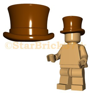 レゴ LEGO カスタムパーツ 帽子 ばら売り トップハット(互換品)：ブラウン