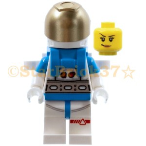 レゴ LEGO ミニフィグ シティ 人形：月面探査宇宙飛行士の女性-ホワイト/ダークアジュールスーツ(60348)