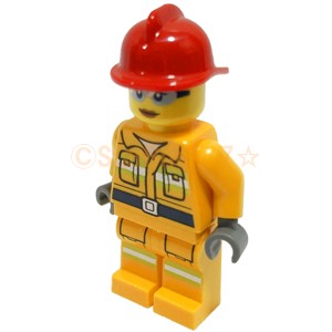 レゴ LEGO ミニフィグ シティ 人形：消防士の女性(オリジナルミニフィグ)