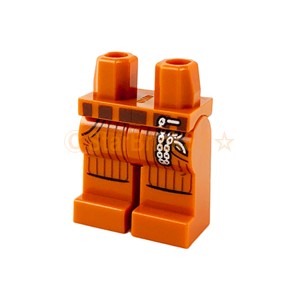 レゴ LEGO ミニフィグ パーツ 足 ズボン ボディ ばら売り ミニフィグレッグ(ダークブラウンベルトと懐中時計)：ダークオレンジ