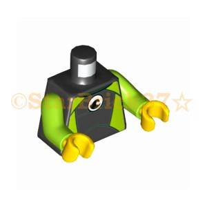 レゴ LEGO ミニフィグ パーツ 体 ボディ ばら売り #973pb2739c01 ミニフィグトルソー：黒のウエットスーツ柄