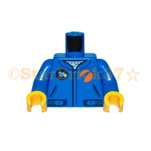 レゴ LEGO ミニフィグ パーツ 体 ボディ ばら売り ミニフィグトルソー：青のジャンプスーツと人工衛星柄