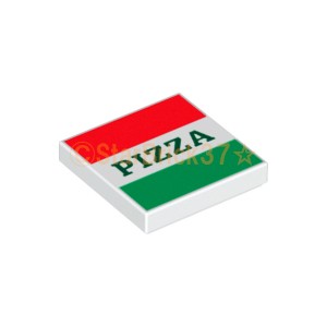 レゴ LEGO パーツ ばら売り タイル2×2(PIZZA)：ホワイト