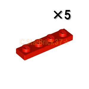 レゴ LEGO パーツ ばら売り プレート1×4：レッド(5個セット)