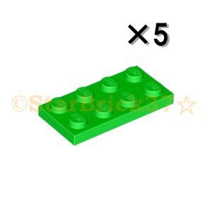 レゴ LEGO パーツ ばら売り プレート2×4：ブライトグリーン(5個セット)