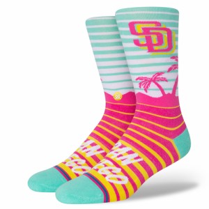 スタンス(STANCE)野球 サンディエゴ・パドレス CC CREW ソックス A545A22PAD TEAL(Men’s)