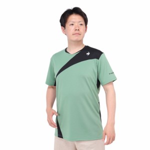 ルコックスポルティフ(lecoqsportif)テニスウェア 素材切替ゲームシャツ QTMXJA04 KH 速乾(Men’s)