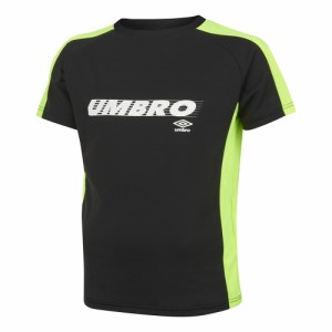 アンブロ(UMBRO)サッカーウェア UVカット ジュニア 半袖Tシャツ UUJTJA54 BLK 速乾(Jr)