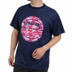 スポルディング(SPALDING)バスケットボールウェア UVカット Tシャツ デジカモボール SMT22112NV 速乾(M…