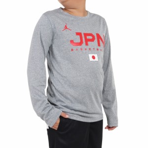 ジョーダン(JORDAN)バスケ 日本代表 Tシャツ ジュニア 長袖 JPN 2023 W杯 グレー YGB7NBA2-GRE…