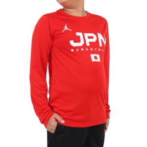 ジョーダン(JORDAN)バスケ 日本代表 Tシャツ ジュニア 長袖 JPN 2023 W杯 レッド YGB7NBA2-RED…