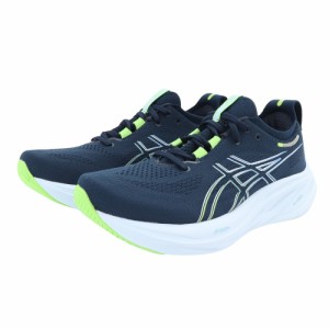 【ポイント10％！ 6/3 21:00〜22:59限定】アシックス(ASICS)ランニングシューズ ゲルニンバス26 ネイビー グリーン 1011B794.400 スニー