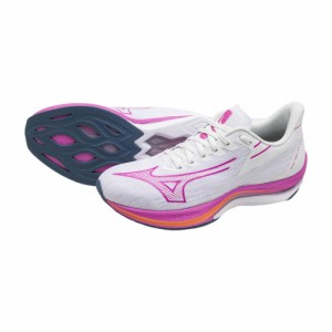 ミズノ(MIZUNO)ランニングシューズ ウエーブリベリオンソニック ホワイト ピンク J1GD233072 スニーカー プレ…