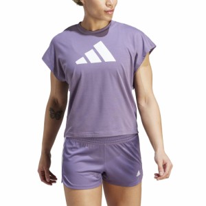 アディダス(adidas)tシャツ 半袖 紫 トレイン アイコンズ トレーニング レギュラーフィット 半袖ロゴTシャツ DJD…