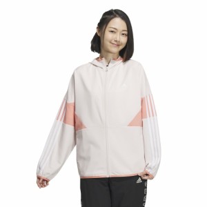 アディダス(adidas)ジャケット uv UV ピンク ルーズフィット カラーブロック フード付きクロスジャケット JSY0…