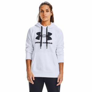 【ポイント10％！ 6/3 21:00〜22:59限定】アンダーアーマー(UNDER ARMOUR)長袖パーカー レディース フリース  1356318 WHT/BLK AT オンラ