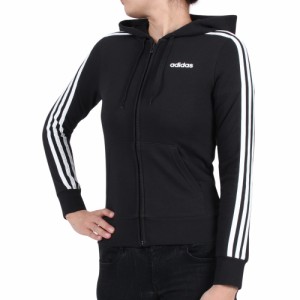 アディダス(adidas)エッセンシャルズ 3ストライプス フーディー FRV14-DP2419 ブラック×ホワイト(Lady…