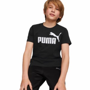 プーマ(PUMA)Tシャツ 半袖 キッズ ジュニア ESS ロゴ Tシャツ 黒 ブラック 綿100% コットン100% 588…