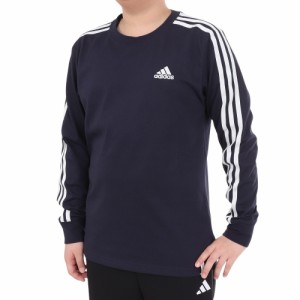 アディダス(adidas)キッズ エッセンシャルズ プラス レギュラーフィット スリーストライプス 長袖Tシャツ KWF31-…