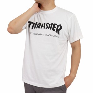 スラッシャー(THRASHER)MAG LOGO BIG SILHOUETTE 半袖Tシャツ TH8101WHITE(Men’…