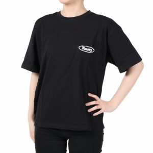 ラスティ(RUSTY)半袖Tシャツ レディース 胸ポケット バックプリント スマイル 923501BLK(Lady’s)