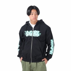 【ポイント10％！ 6/23 21:00〜22:59限定】エクストララージ(XLARGE)GRAFFITI ジップアップフーディ スウェットシャツ 101241012015-BLAC