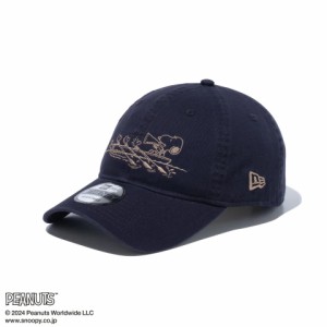 【ポイント10％！ 6/3 21:00〜22:59限定】ニューエラ(NEW ERA)9TWENTY ピーナッツ スヌーピー ウッドストック ボート キャップ ネイビー 