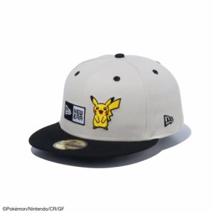 ニューエラ(NEW ERA)59FIFTY ポケモン ピカチュウ ボックスロゴ ストーン ブラックバイザー キャップ 1412…