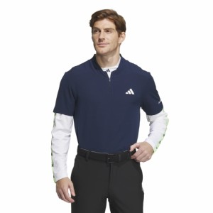 アディダス(adidas)ゴルフウェア 長袖 BOSグラフィックレイヤードセットシャツ IKK78-IN9043NVY/W(M…